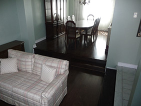 Refinished floors in Oakville, Ontario.