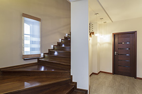 Classic hardwood stairs.