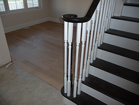 Custom stairs installation in Milton, Ontario.