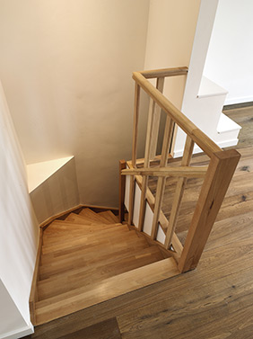 Wooden stairs - light wood.
