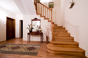 Classic hardwood stairs.